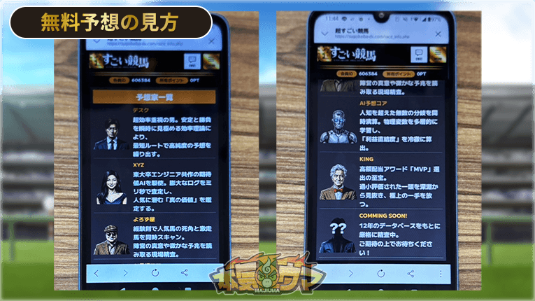 無料情報の予想家一覧